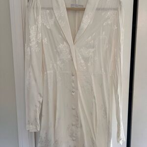 Caroline Constas Cream Floral Blazer